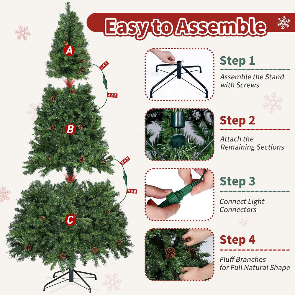 Artificial Christmas Tree with 1500 Tips, 7ft 6in Green