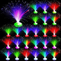 Retisee 24 Pcs Halloween Fiber Optic Lamp Multicolored Centerpiece Optic Lights Battery Powered with Cone Base Illuminated Crystals for Room Wedding Holiday Independence Day Tables Disco Party