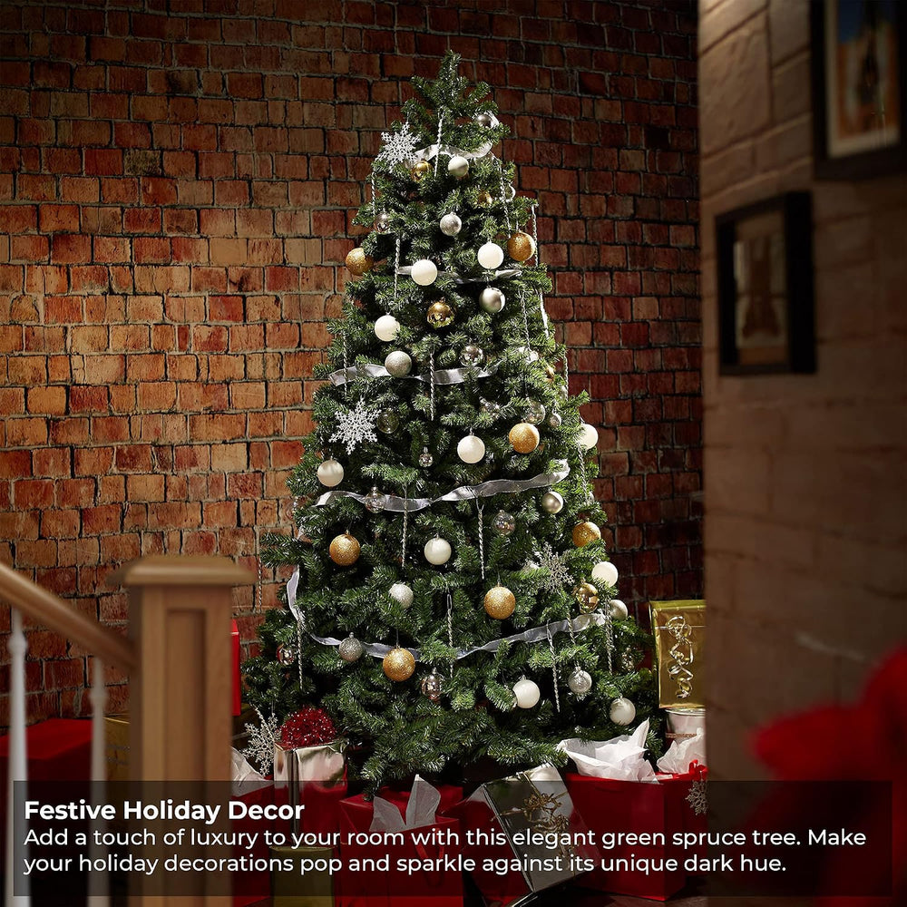 Casafield 9FT Realistic Green Spruce Unlit Artificial Holiday Christmas Tree ...