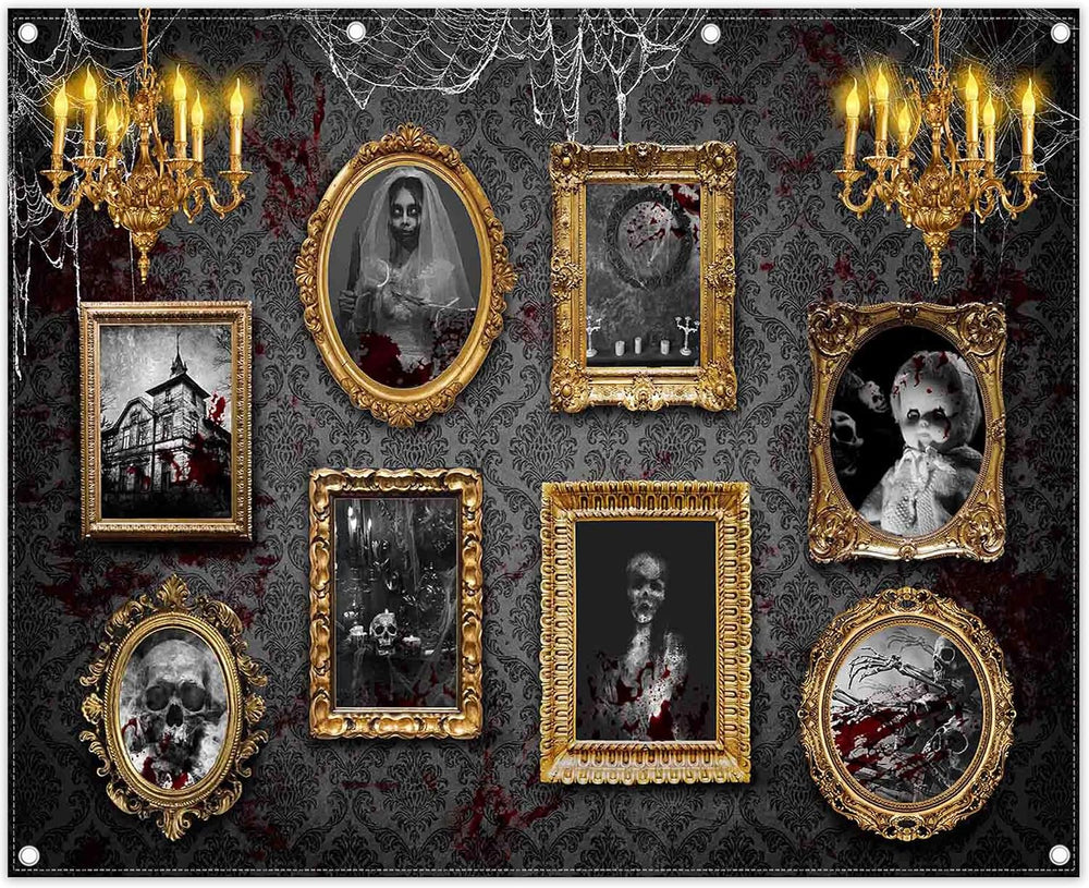 10x8ft Halloween Haunted House Backdrop Horror Photo Frames Banner