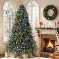 SHareconn 7ft Prelit Artificial Cypress Christmas Tree, Dual Color Lights
