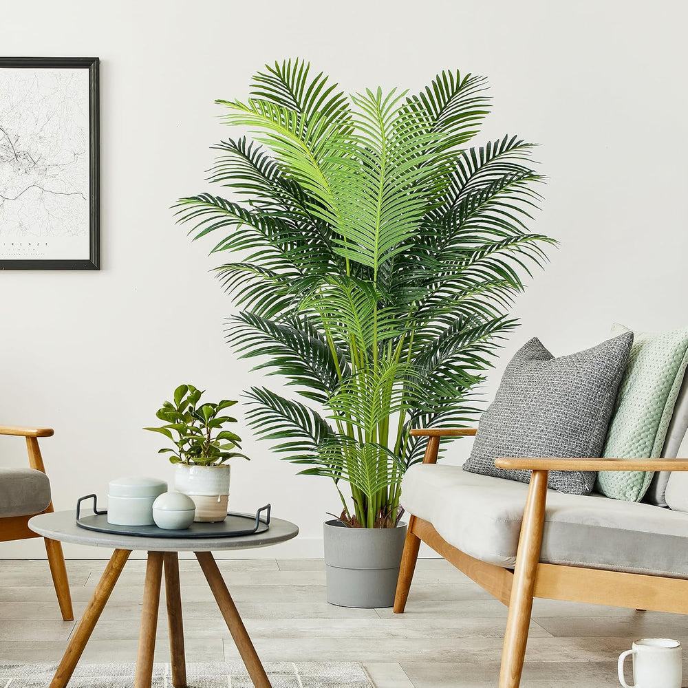 YEPDIN 6 Ft Artificial Tropical Palm Tree With 24 Removable Leaves - Large Fa...