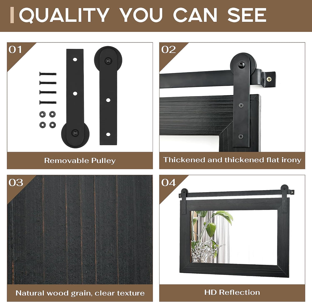 COGOOD Farmhouse Bathroom Mirrors for Over Sink - 22 x 30 Black