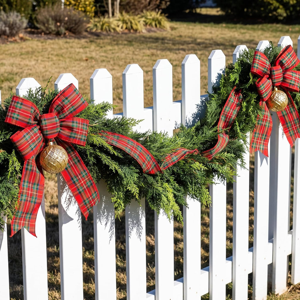 2 Pack 10FT Christmas Garland Real Touch Cedar Garland