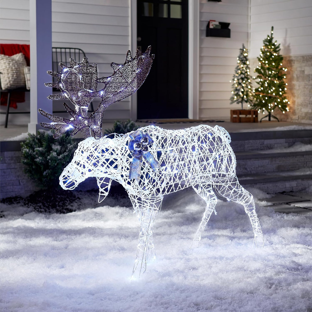 national tree company 50in pre-lit majestic moose christmas, side view