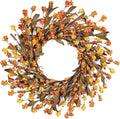 24 Inch Fall Wreaths for Front Door, Fall Decor Floral Wreath