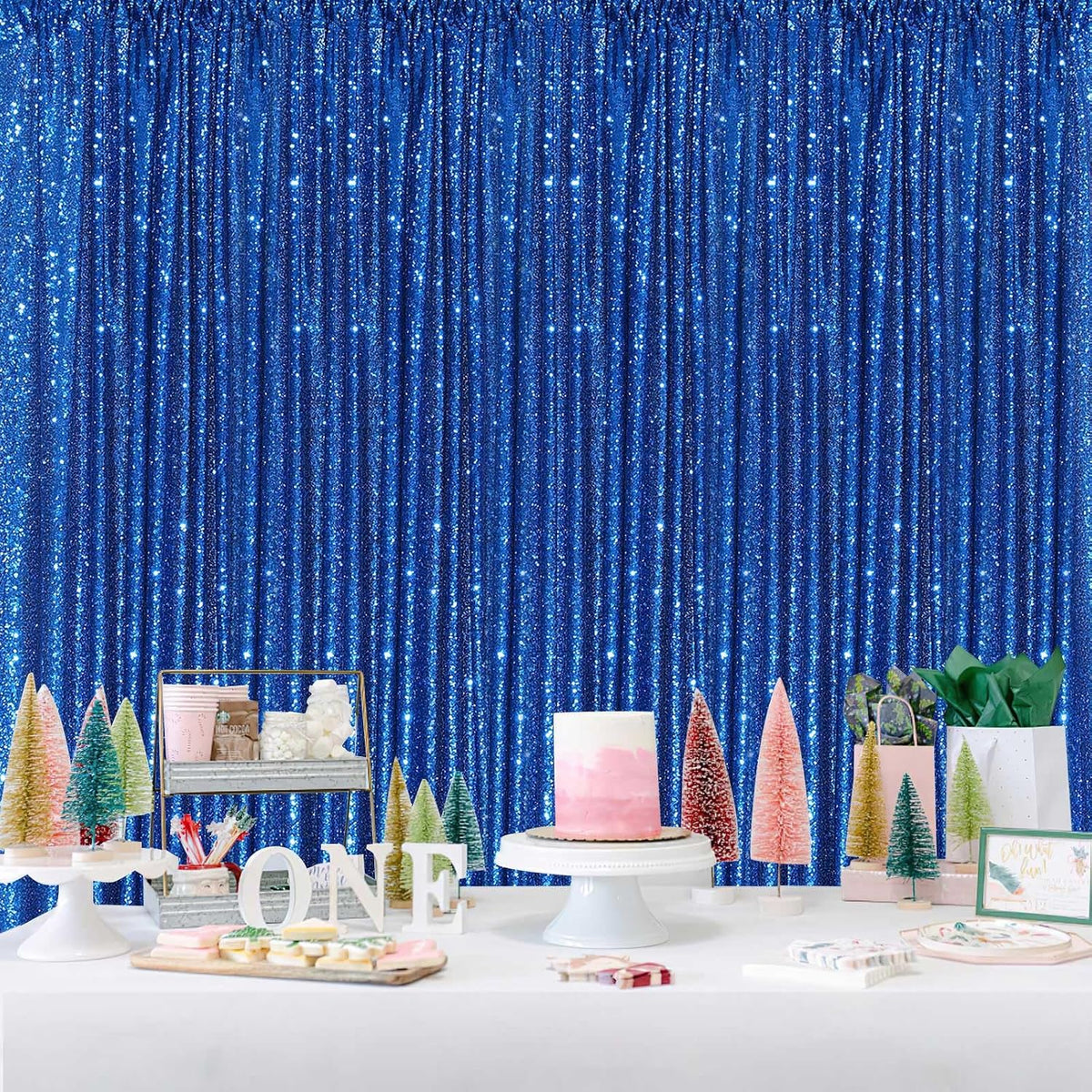 royal blue curtain panels sequin backdrop 6 pieces, package contents