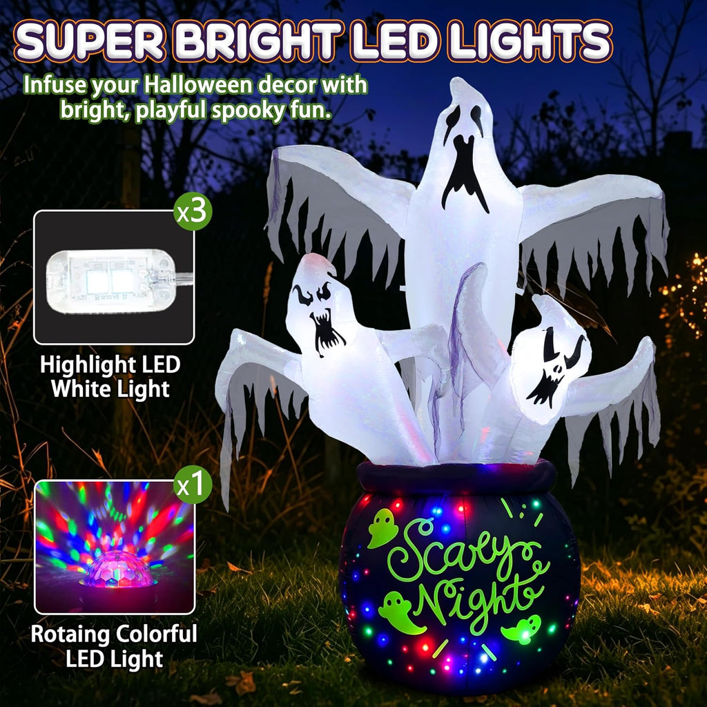 8ft halloween inflatables outdoor decorations scary large ghost shown in use