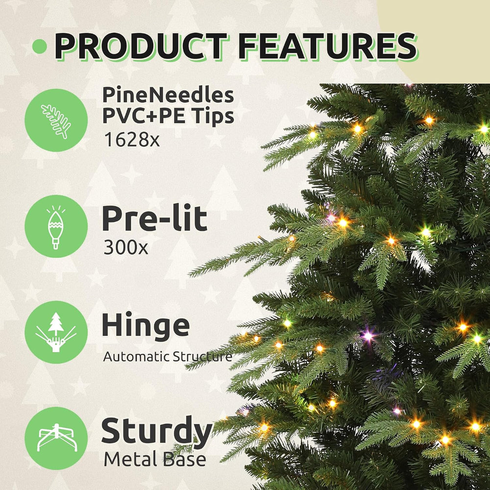 6FT Prelit Aspen Fir Pencil Christmas Tree W/ Remotor Control