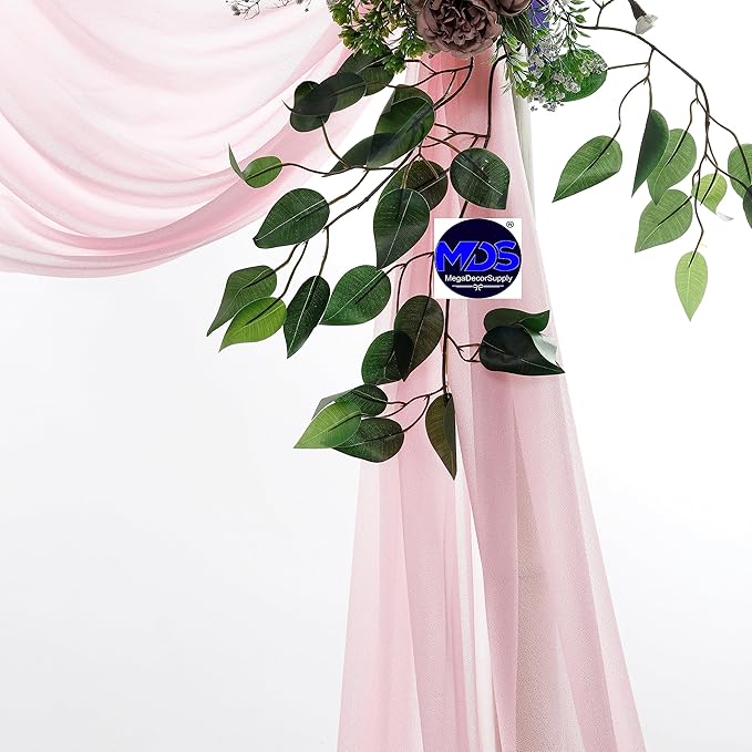 MDS Halloween Chiffon Draping Fabric - 2 Panel, 30" Wide x 40ft Long - Sheer Spooky Arbor & Canopy Drapery for Haunted House Backdrops, Party Ceilings, DIY Costumes & Themed Events - Blush Pink (Pack of 2)