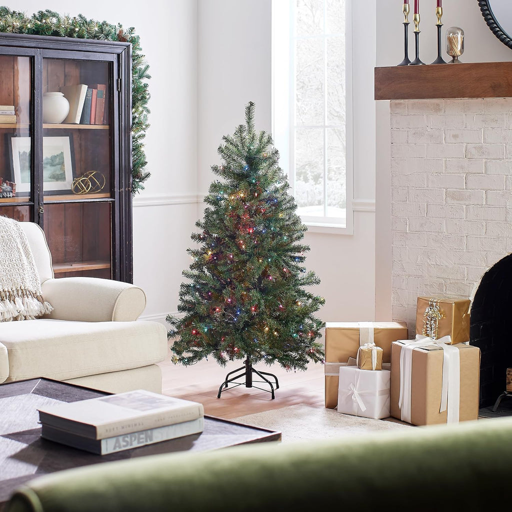 national tree company 4.5ft pre-lit north valley spruce, side view