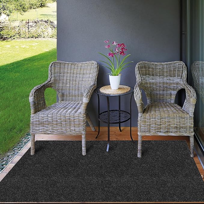 Ottomanson Commercial Scrape Rib Entry Mat – Heavy Duty Ribbed Floor Mat for High Traffic – Non Slip Rubber Back, Waterproof – Indoor Outdoor Use for Offices, Schools, Lobbies, 2' x 49', Black