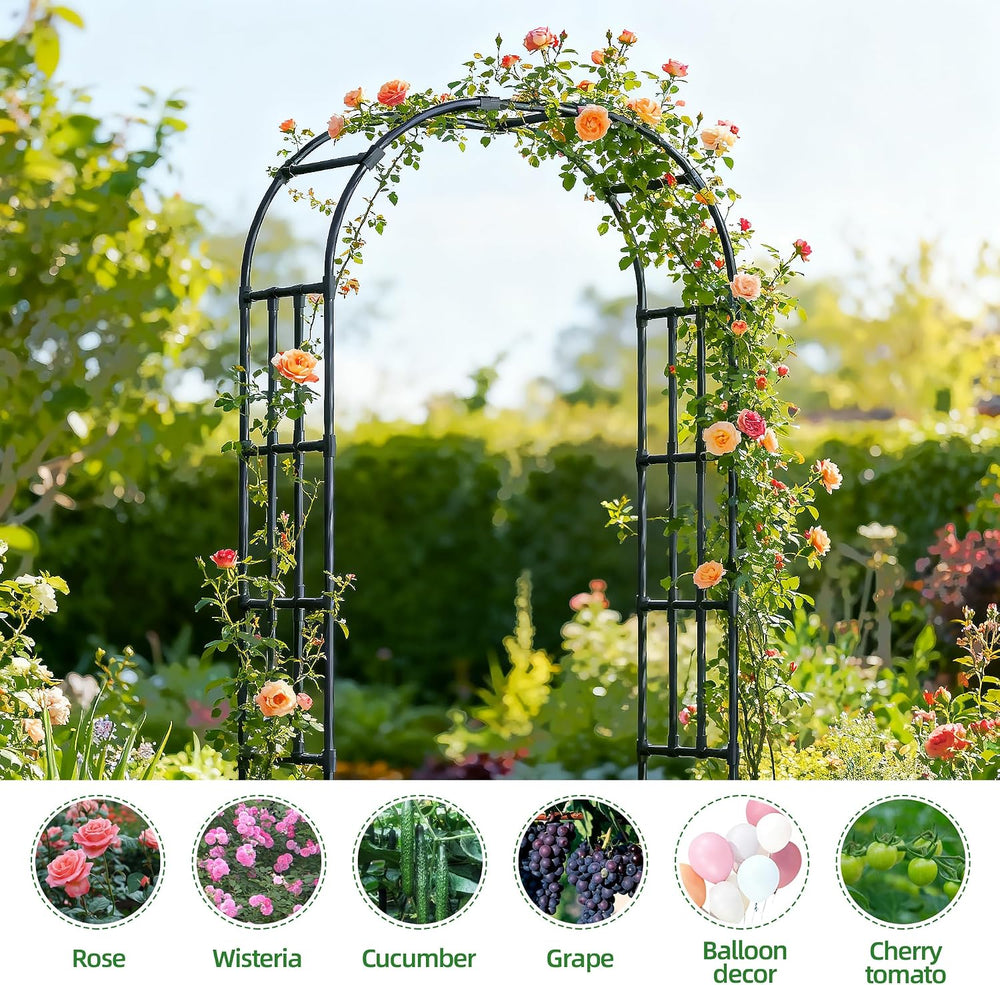 Metal Garden Arch Trellis 6.9 Ft for Climbing Plants Outdoor