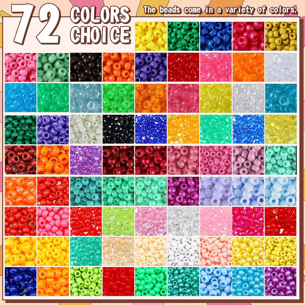 huquary 21000 pcs pony beads bulk,kandi beads, 40 shown in use