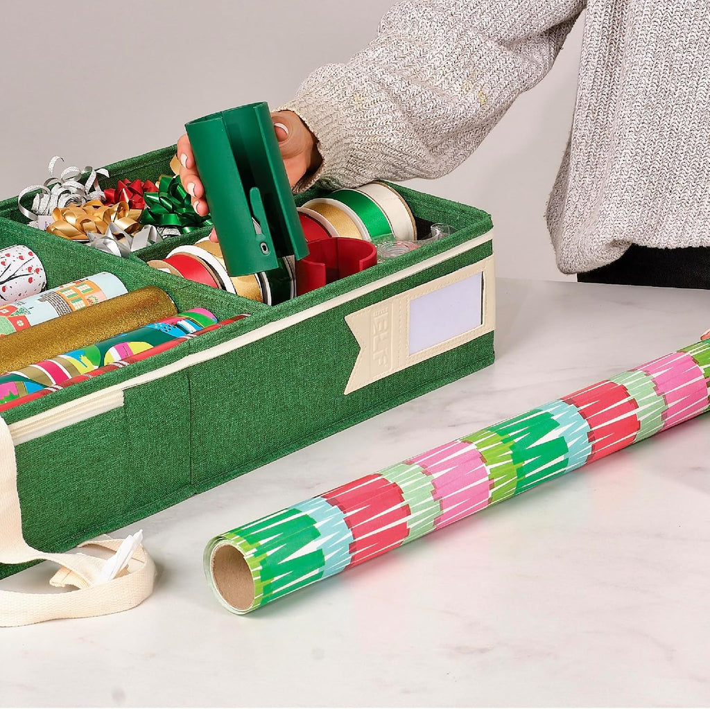 little elf premium wrapping paper storage organizer, easy, view 10