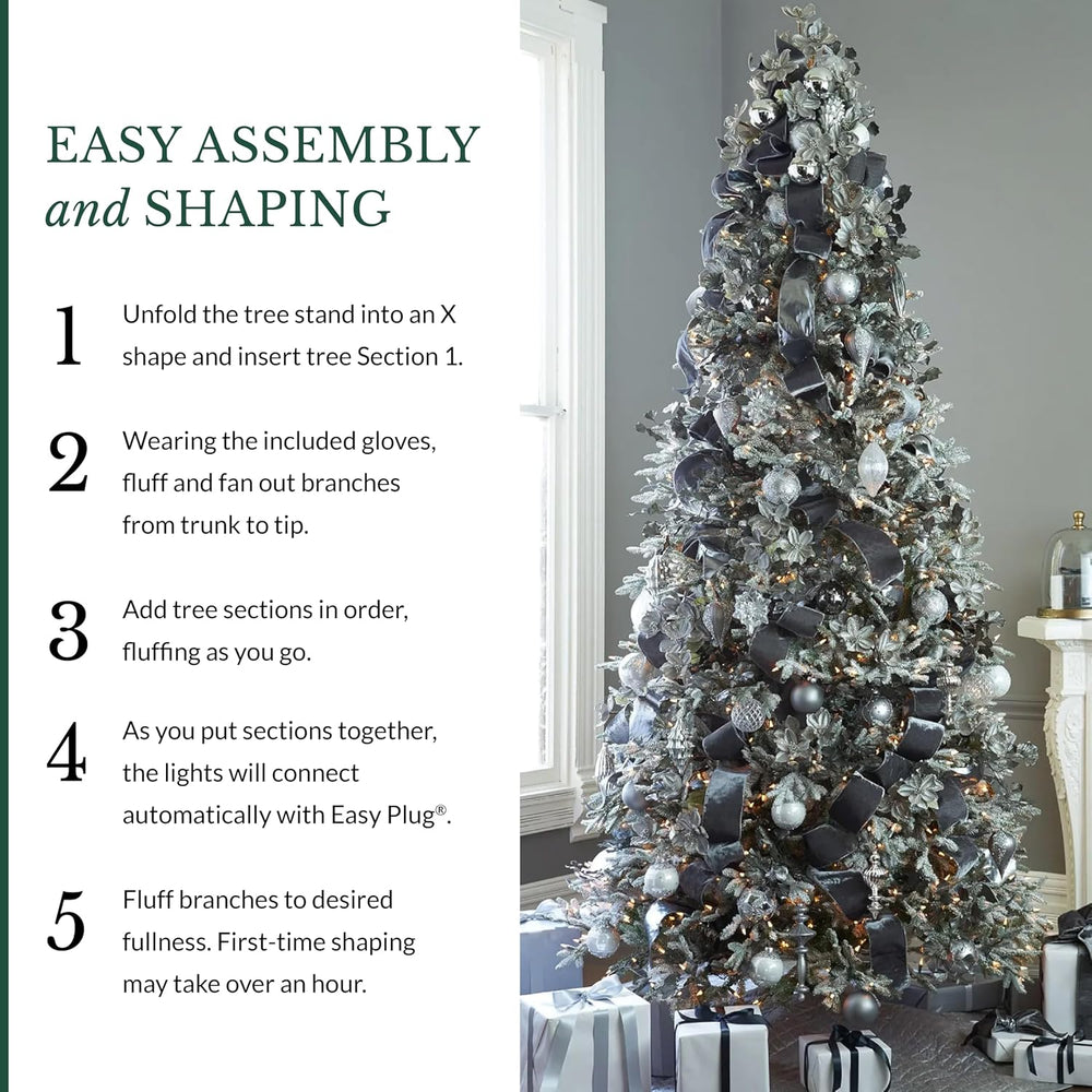 Balsam Hill BH Frosted Fraser Fir - Snow-Covered Artificial Christmas Tree wi...