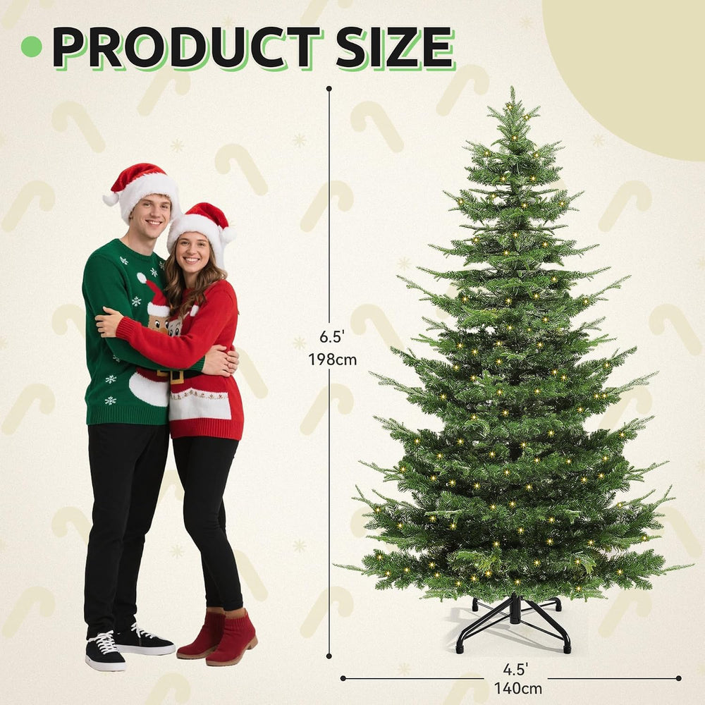 Prelit Aspen Fir Christmas Tree 6.5ft with Remote