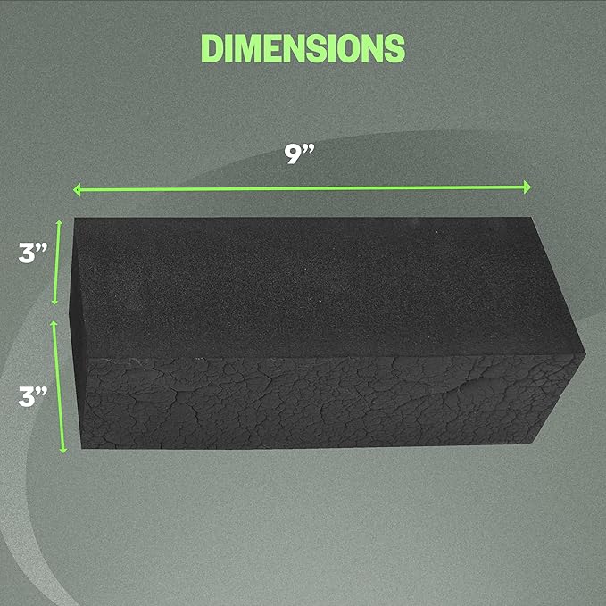 XCEL Floral Foam Blocks - Reusable, Weather Resistant Foam - Perfect for Fresh & Artificial Flower Arrangements, Crafts, Planter Boxes, Home Decor & More - 4-Pk, Black (9” x 3” x 3”)