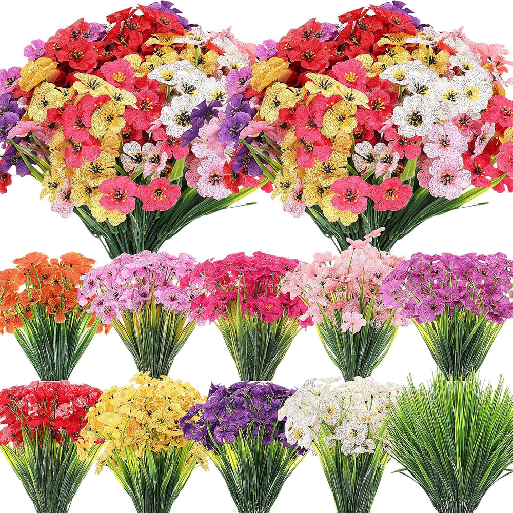 Lyrow Violet Artificial Flowers, Cluster, Classic Colors
