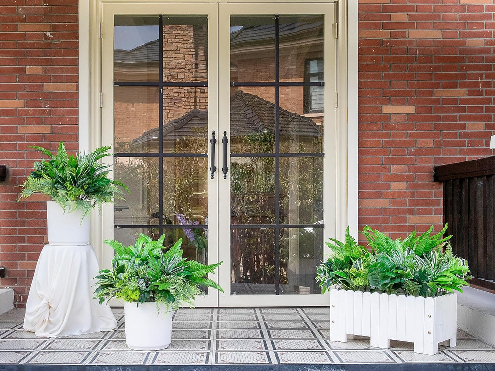 14PCS Artificial Plants Outdoor, Faux Fern Flower Greenery Stem for Outside