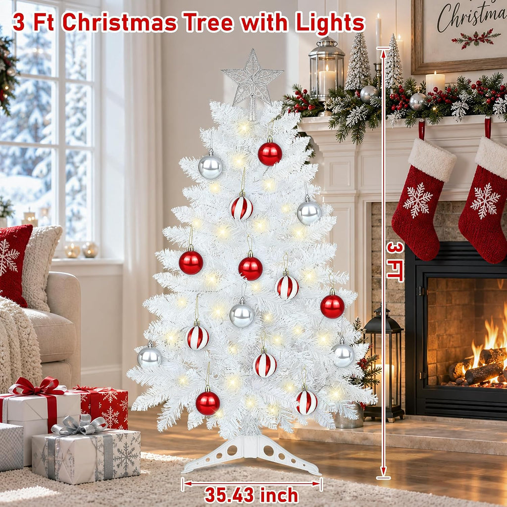 [timer & 8 modes] 3ft white christmas tree shown in use