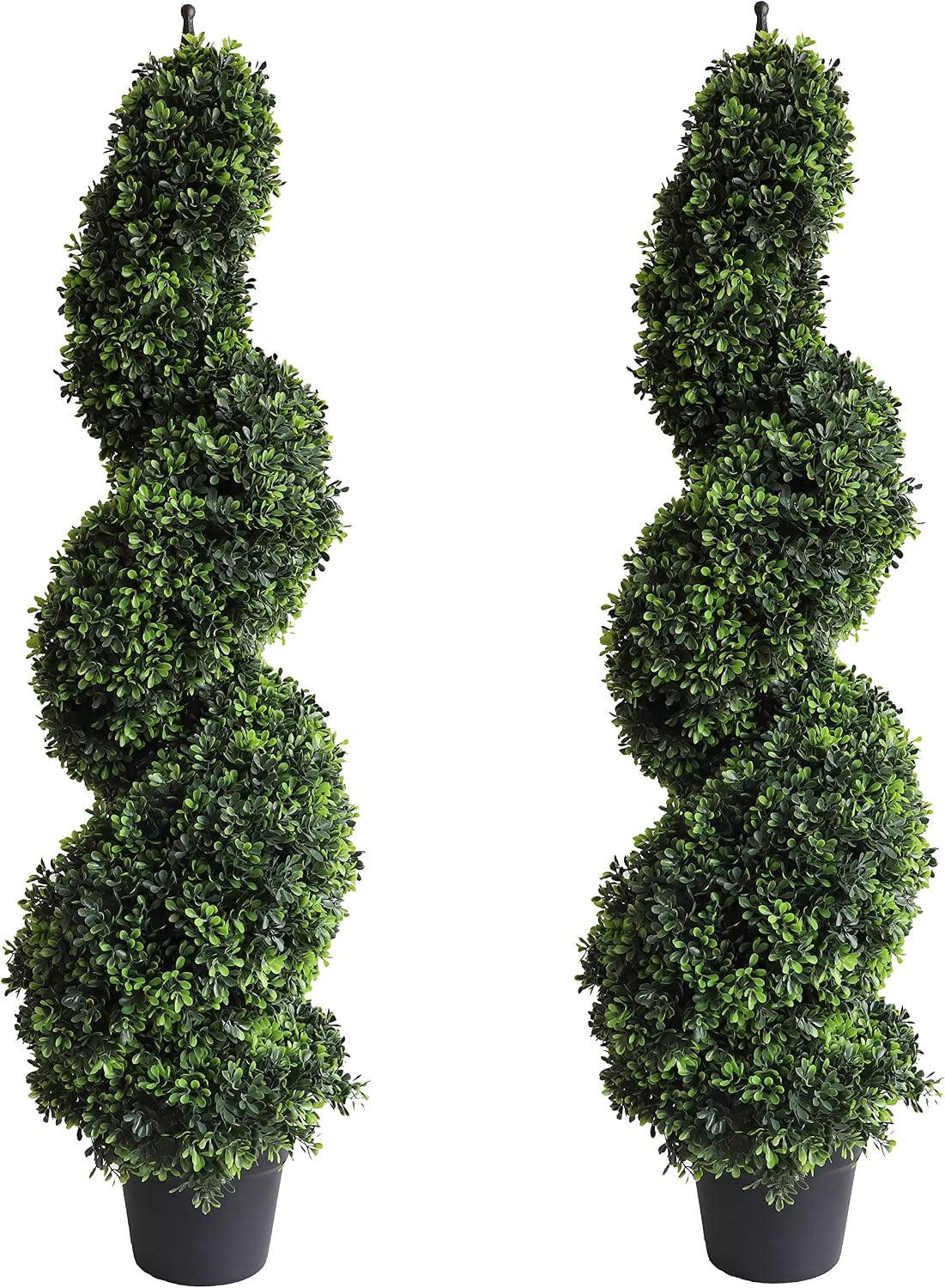Artificial Topiary Trees 43.3 inch/3.6 ft Boxwood Spiral Trees Green Potted Tree Set of 2 Artificial topiaries Trees