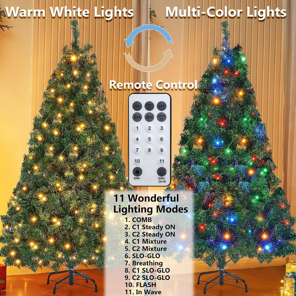 Lulu Home 6FT Artificial Christmas Tree, RC 300 LEDs