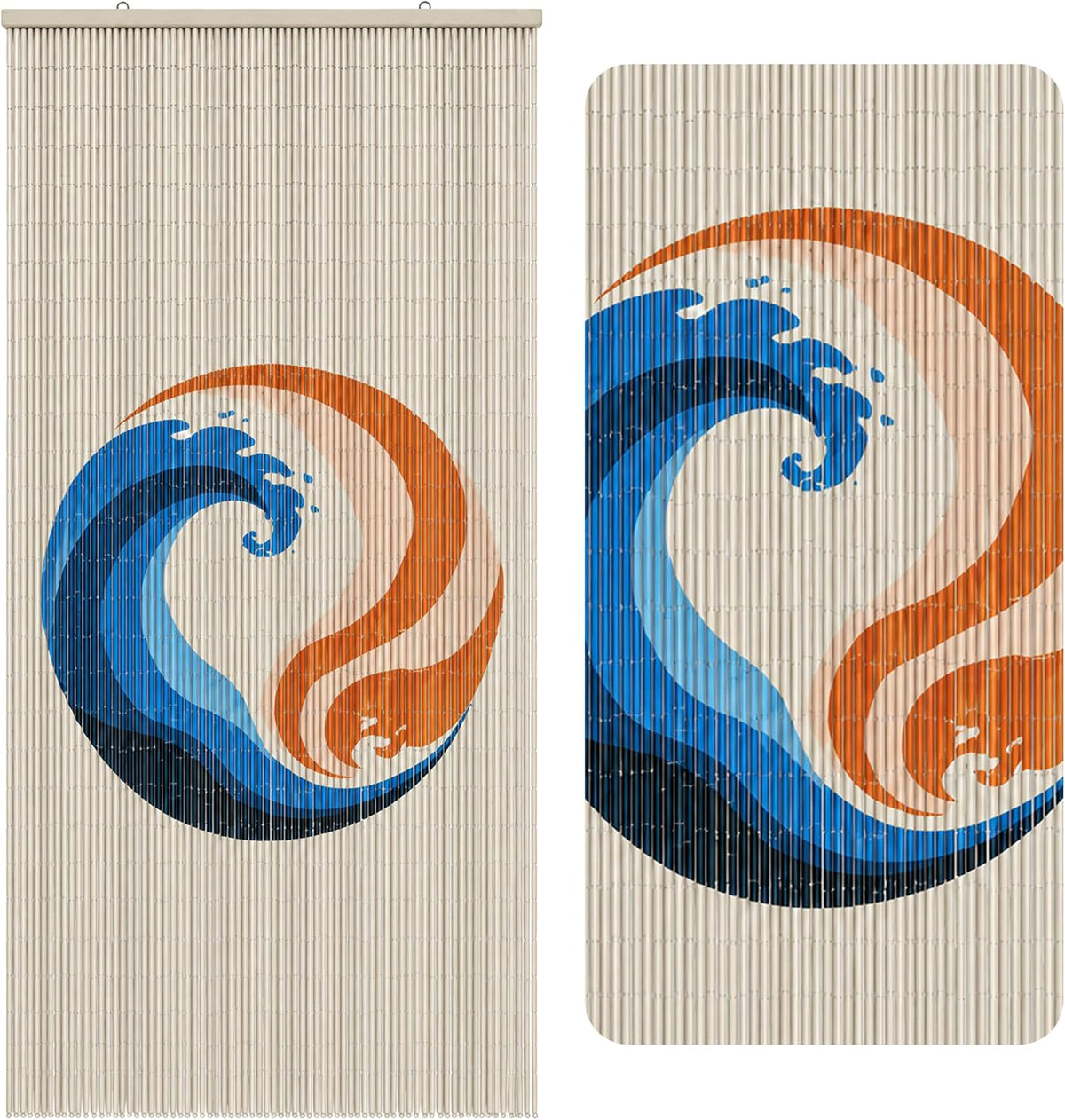 Fire & Ice Beaded Bamboo Curtain for Doorway 35.4" x 78.7"