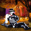 ZPISF 8.5 FT Giant Halloween Inflatables Cuddling Skeleton Couple