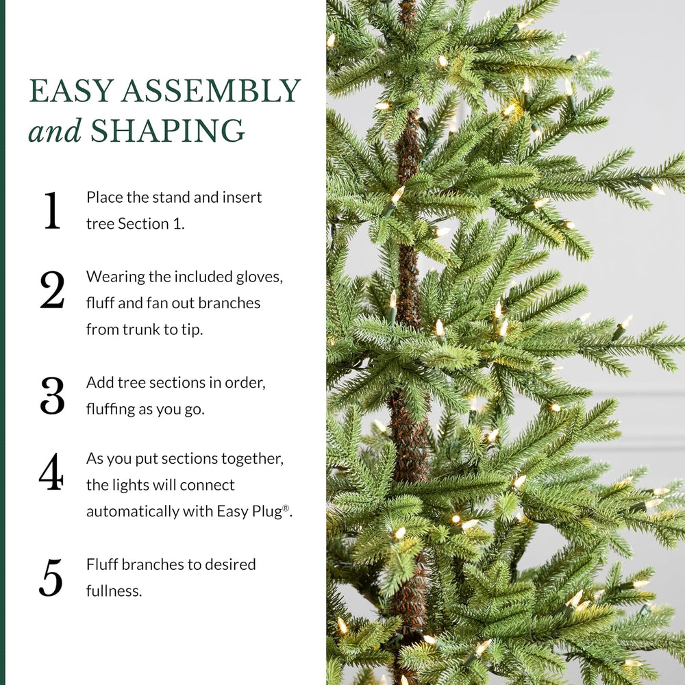 Balsam Hill 7ft Pre-Lit Alpine Christmas Tree - Sparse Artificial Christmas T...