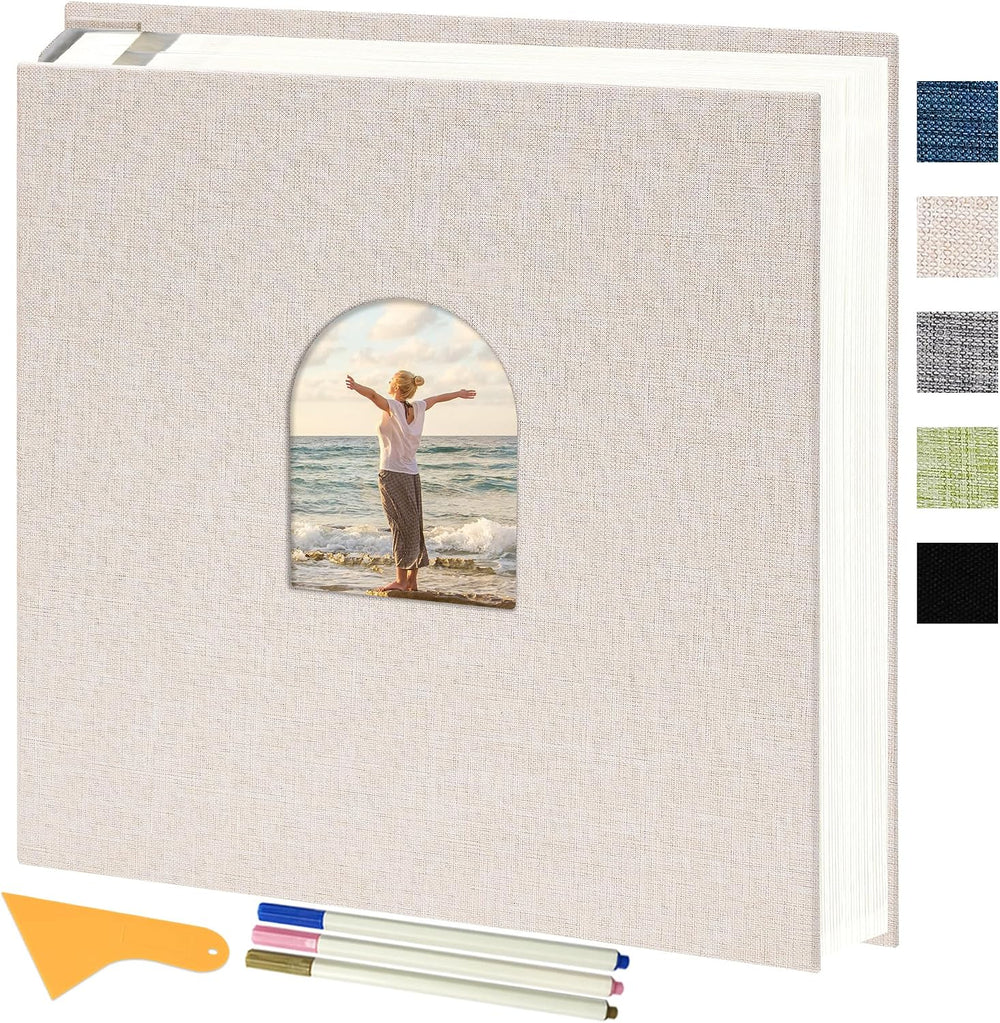 Vienrose Self Adhesive Photo Album Arch Window Scrapbook 120 Pages Beige