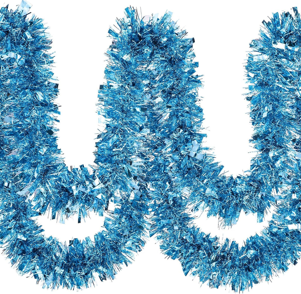 Ceenna 150 Feet Christmas Tinsel Garland Metallic Twist, Light Blue