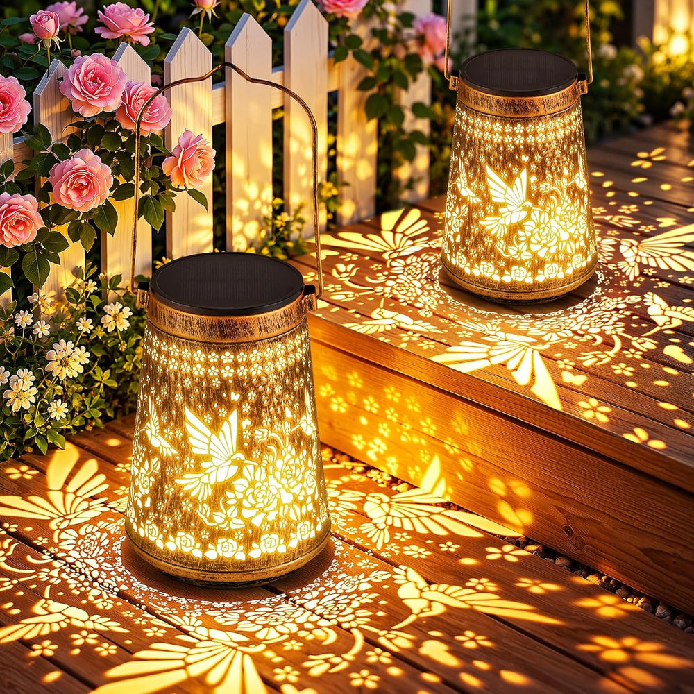 2 Pack Solar Lanterns Outdoor Waterproof Birthday Gifts for Women Mom Grandma...