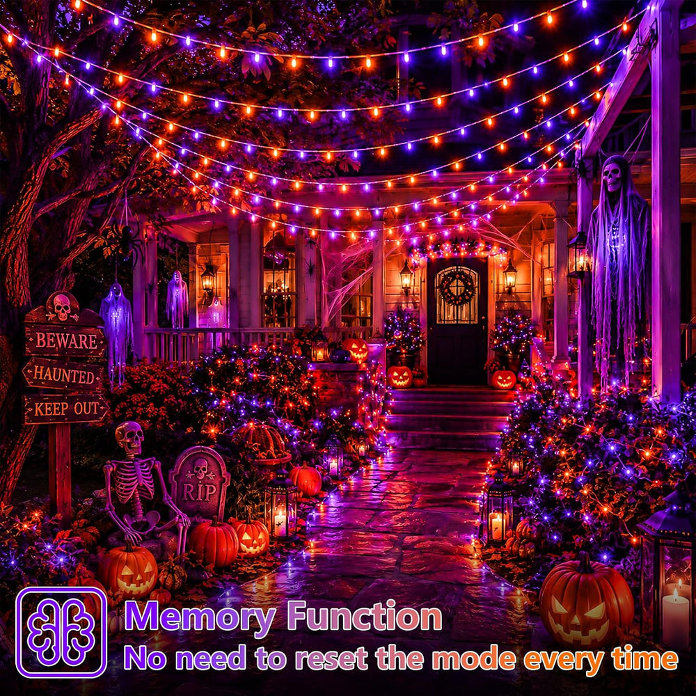 YEGUO 165ft 500 LED Halloween Lights Outdoor Waterproof, Clear Wire Christmas...