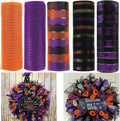 5 Rolls Halloween Deco Mesh Ribbon for Wreaths Crafts Supplies