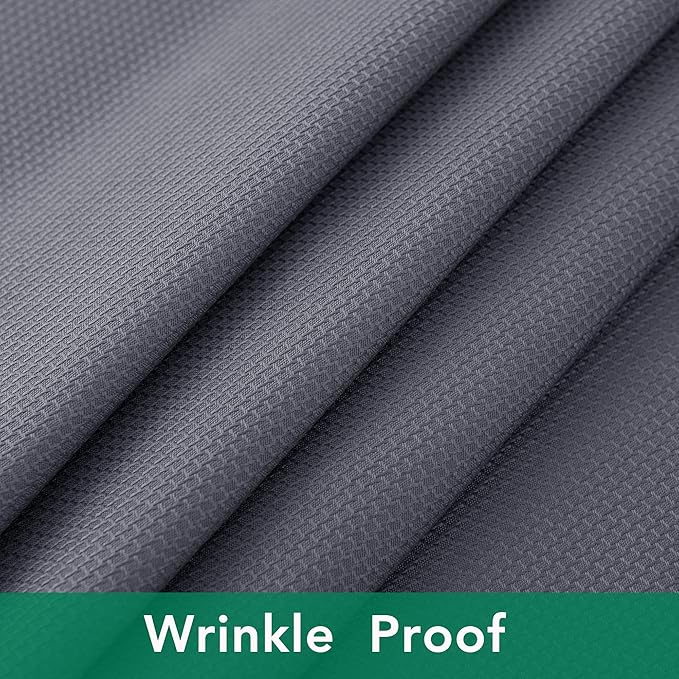 Biscaynebay Textured Fabric Round Tablecloths 90", Dark Grey Water Resistant Washable Table Cloths Circle Folding Table Covers Linen for Dining, Kitchen, Wedding, Parties, etc