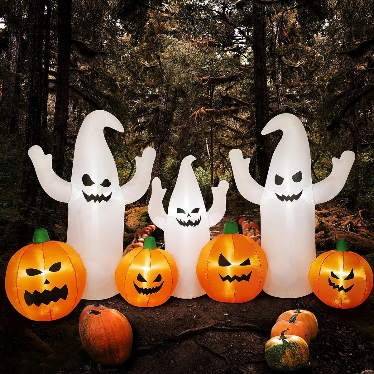 sand mine 8 ft long lighted halloween inflatable on a desk or shelf