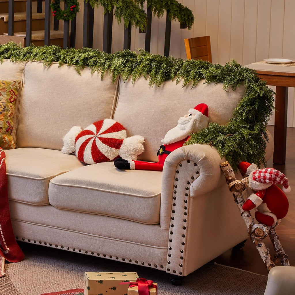PICKTOP 8 FT Cedar Garland, Realistic High-Density Artificial Cedar Garland for Christmas Decoration. It can be Used to Decorate the Fireplace, Dining Table, and Stair railings.1PCS