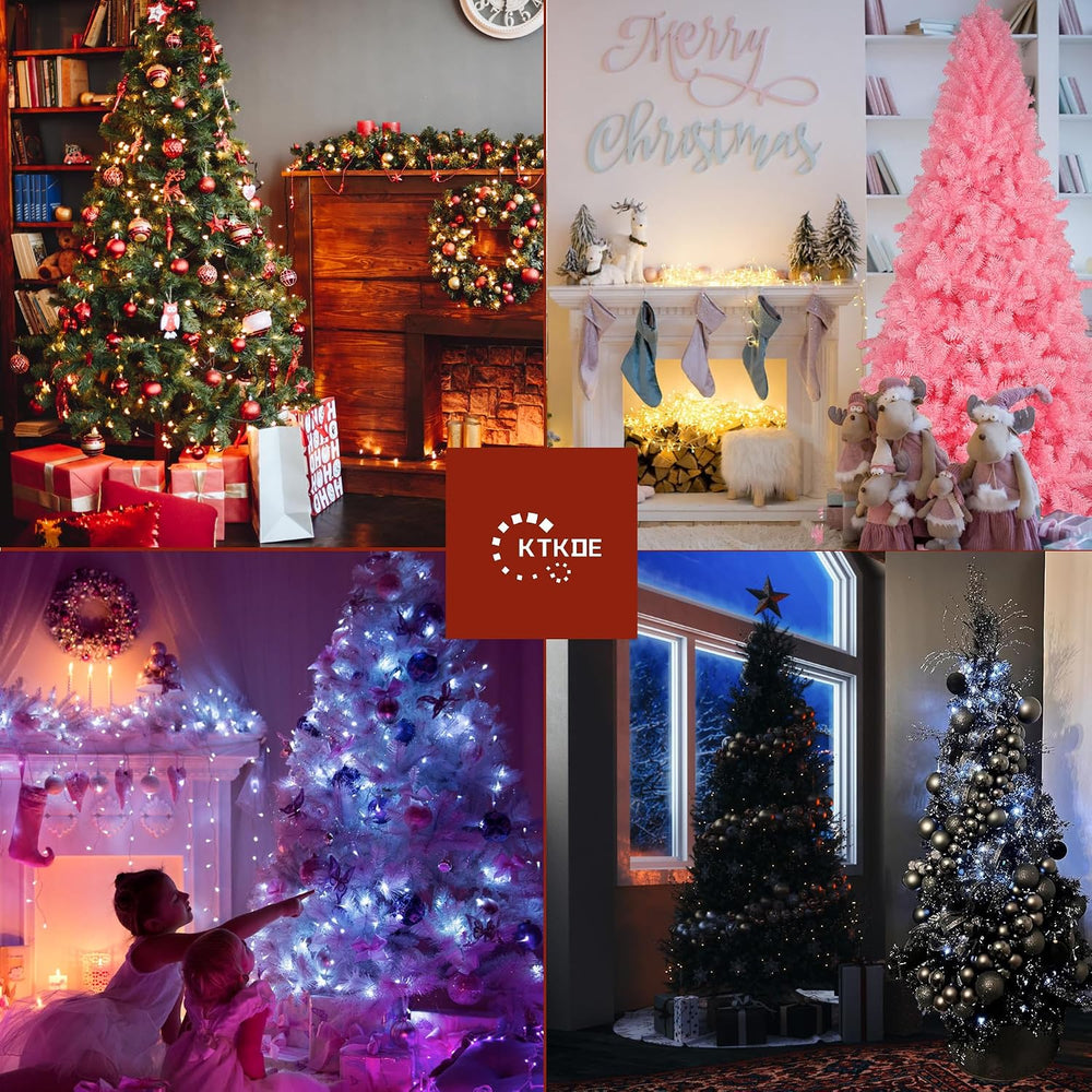 KTKDE 7.5ft Pink Christmas Tree, Artificial Christmas Tree, Sturdy Metal Stan...