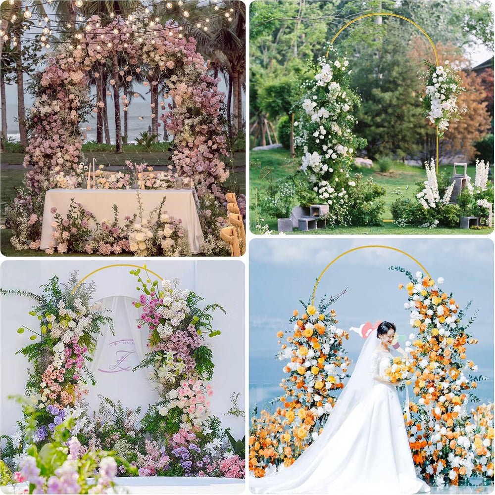 Asee'm 7.2FT Gold Metal Arch Backdrop Stand Wedding Balloon Background