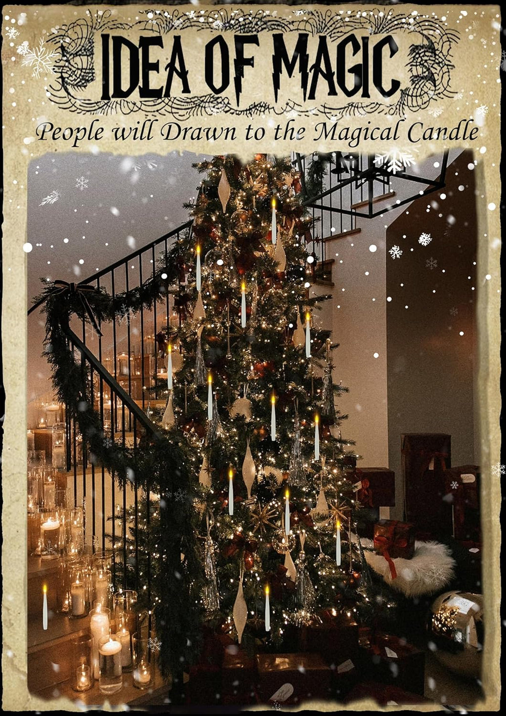 Halloween Decoration Floating Candle with Wand Magic LED Flickering-20PCs