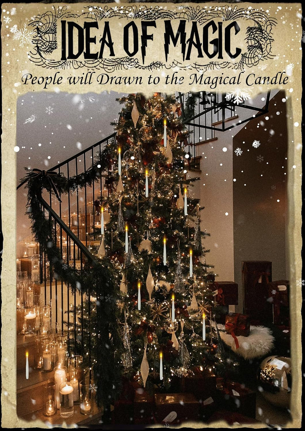Floating Candles with Wand & 13 AAA Batteries Magic LED Flickering-12PCs