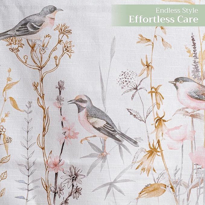 Maison d' Hermine Table Runner 100% Cotton Single Layer Table Runners 108 inches Long Decorative for Home Dining Party Wedding Bridal Shower Spring Summer (Meadow Florals - Beige, 14.50" x 108")