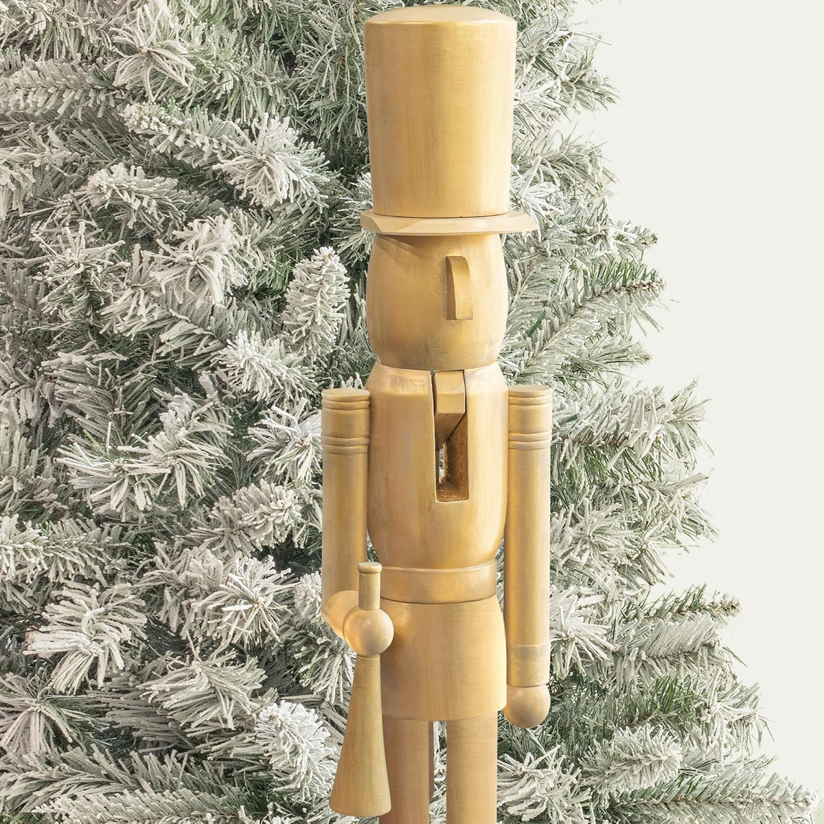 KI Store 4ft Wooden Christmas Nutcracker Soldier Figurine Life Size Collectible Nutcracker Figure Decorations for Christmas Decorations