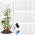 winemana 12 Set Garden Plant Protector Cage, 24x12 in Metal Wire Protectors for Plants, Protection Cages with Stakes & Nylon Ties, Animals Barrier to Keep Rabbit & Chicken Away from Flower Vegetables (36 Pcs)