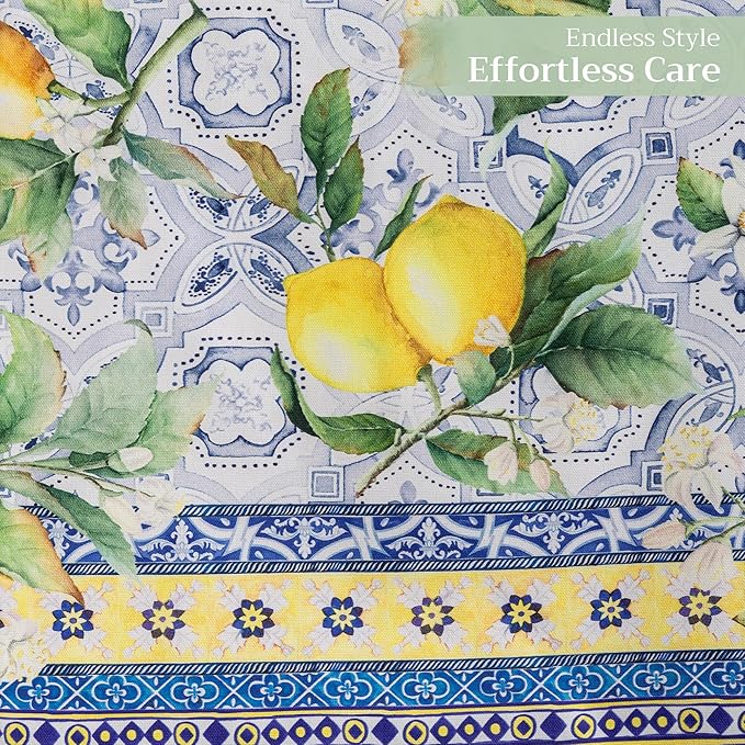 Maison d' Hermine Table Runner 100% Cotton Double Layer Table Runners 108 inches Long Decorative for Home Kitchen Dining Party Baby Shower Wedding Bridal Shower Spring Summer (Citrus, 14.50" x 108")