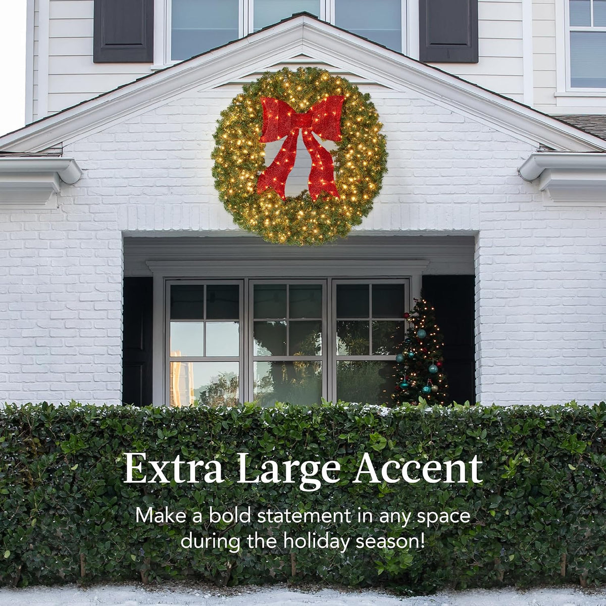 best choice products 48in large artificial pre-lit fir shown in use