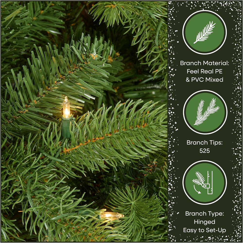 National Tree Company 4.5ft Pre-Lit Downswept Douglas Fir Christmas Tree