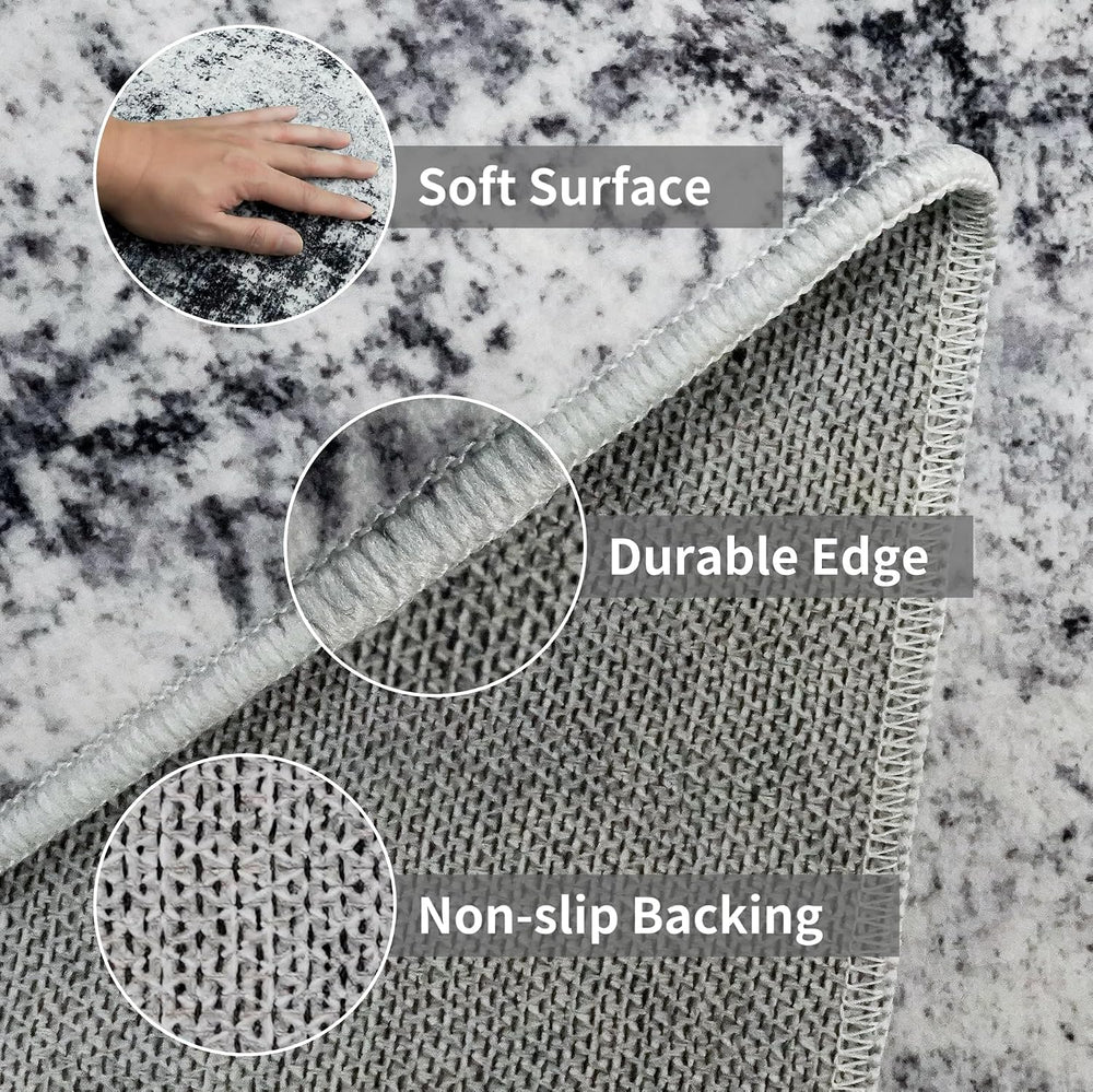 3x10 Washable Runner Rug for Hallway: Non Slip Runners Rugs Easy-to-Clean - S...