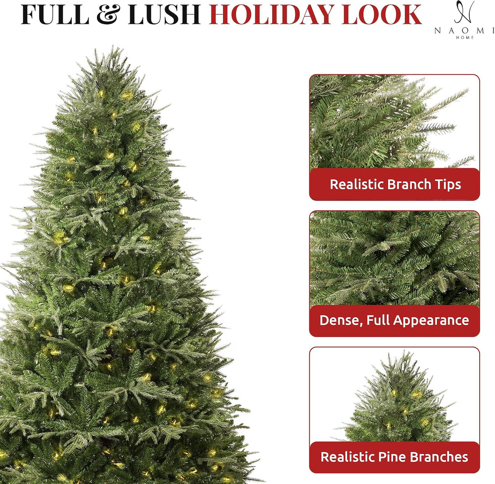 Naomi Home Camden 6.5 ft Pre-Lit Christmas Tree, 400 Warm Lights